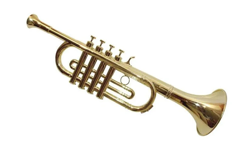 Trompeta Dorada de Plástico con Efecto Real Complementos Payasos EuroCarnavales